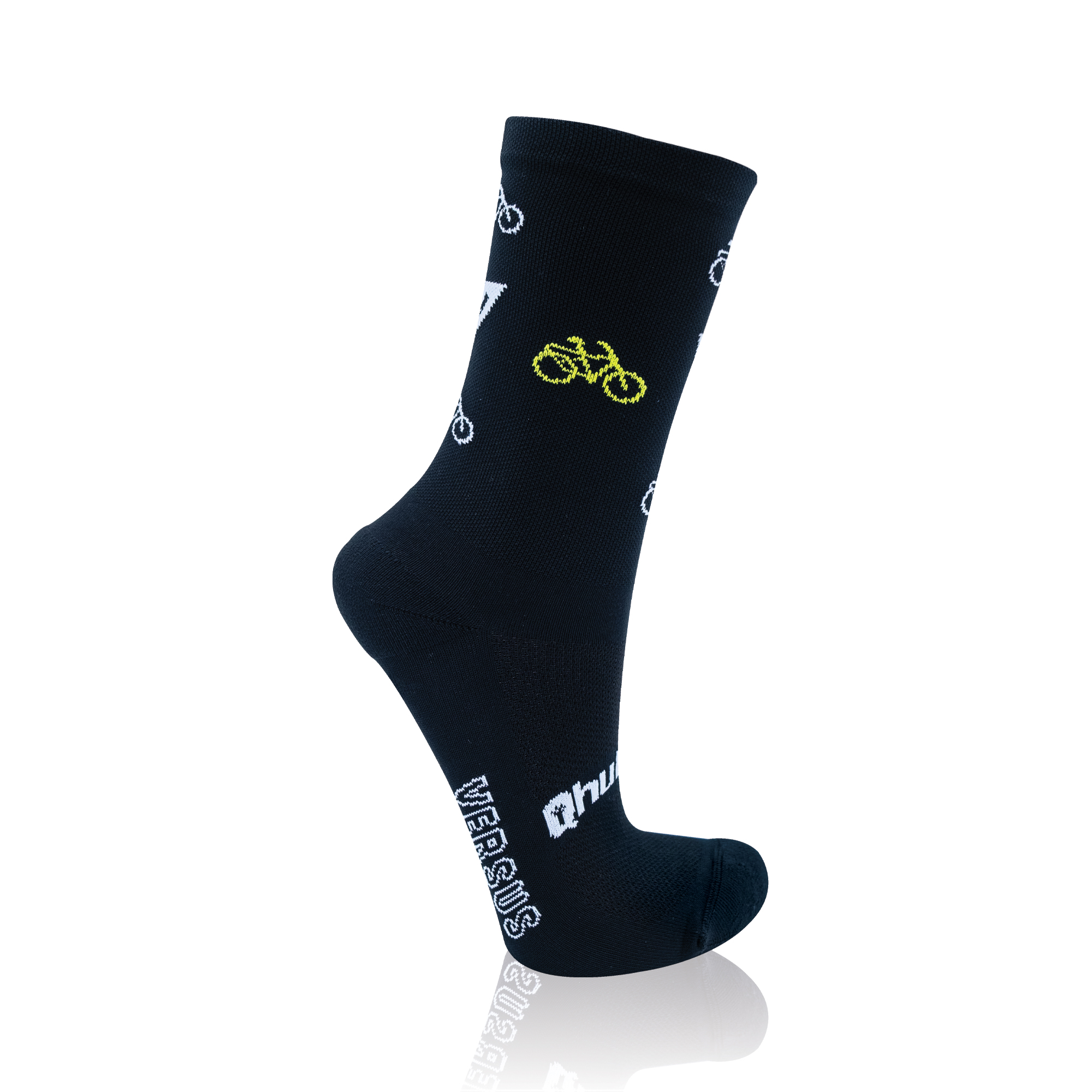 Qhubeka Black and Lime Bikes Cycling Socks